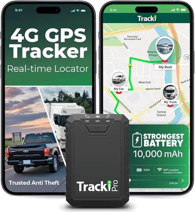 TrackiTracki Pro GPS Tracker for Vehicles, 4G LTE, Long Battery Life